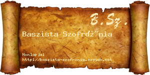 Baszista Szofrónia névjegykártya